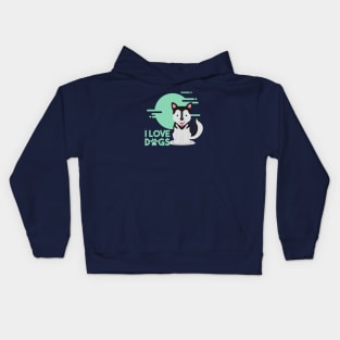 I love dogs. Husky Kids Hoodie